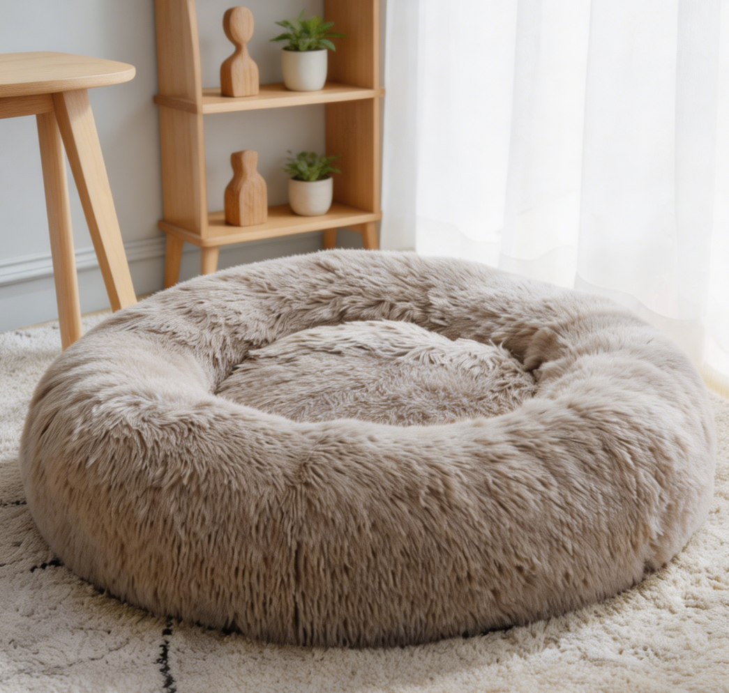 Faux Fur Calming Donut Cuddler Bed - Image 2