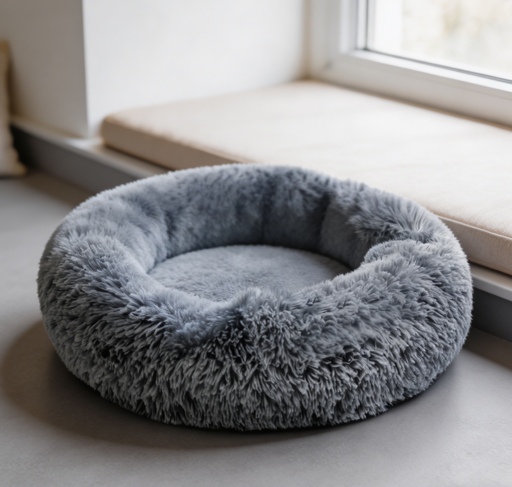 Waterproof Anti-Slip Calming Round Dog Bed - Image 2
