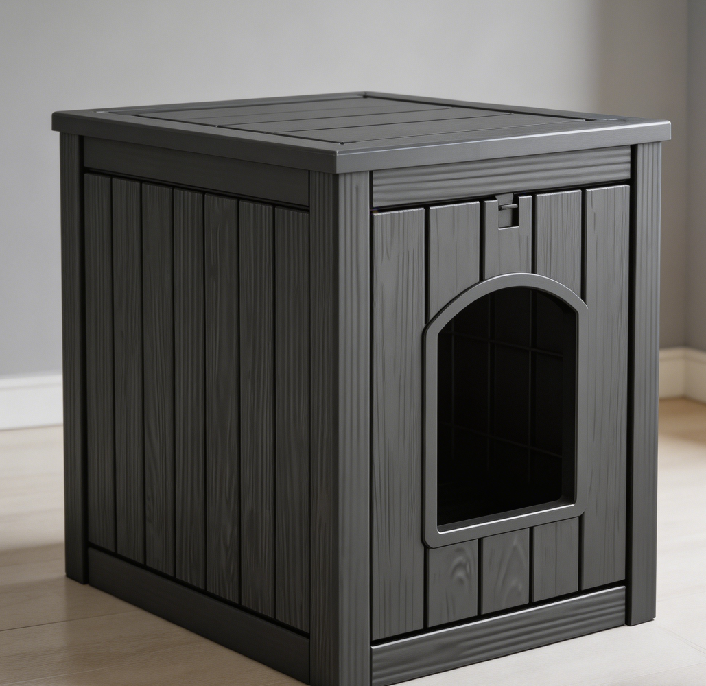 Black Weatherproof Resin Outdoor Cat House